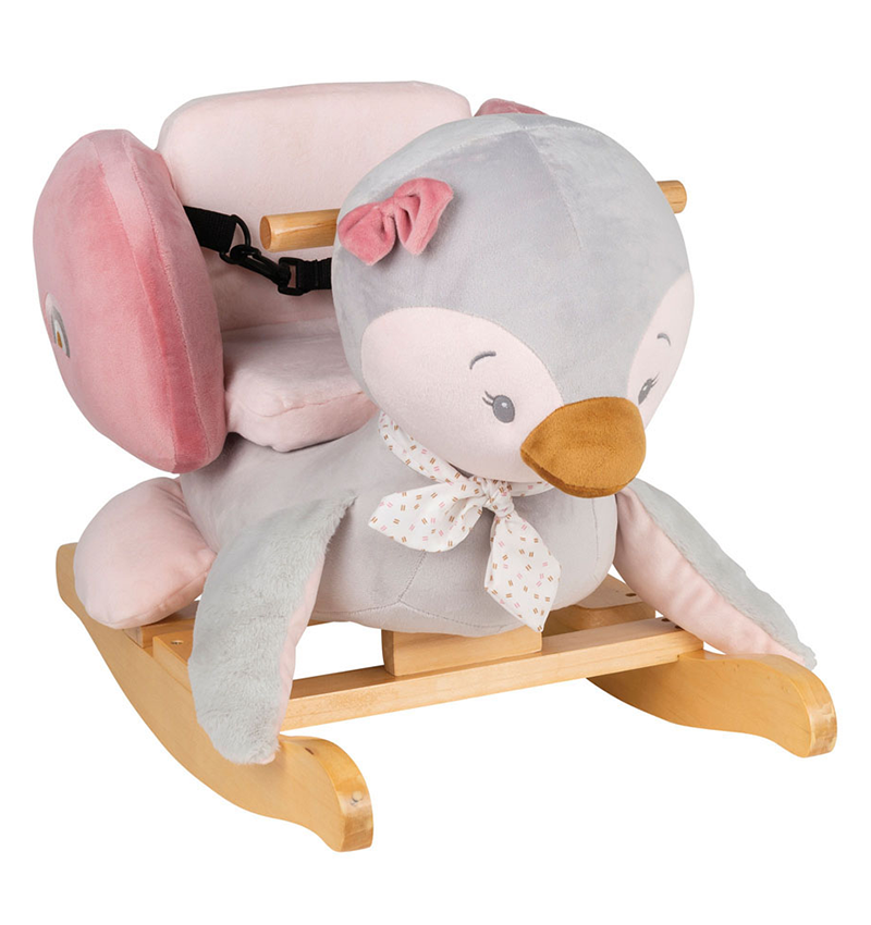 Nattou Rocking Horse Animal for Children, Rabbit Pomme, 10-36 Months, 60 x  30 x 45 cm, Grey, 485203