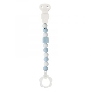 Nattou Pacifier Clip - Blue & White