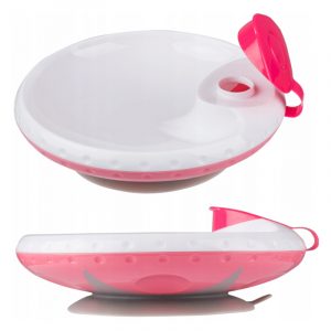 Warming Suction baby bowl - White/Pink