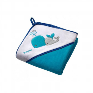 Velour Hooded Towel - Blue - 100x100cm