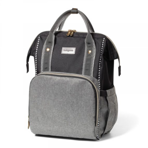 Oslo Style Diaper Backpack - Black/Grey