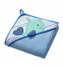 Hooded Towel Terry - Blue Whale - 100x100cm