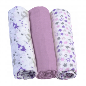 Muslin Diaper - Purple - 3 Pcs