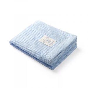 Knitted Bamboo Blanket - Blue