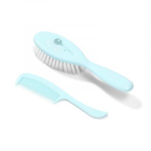 Soft Bristle Hairbrush & Comb - Blue