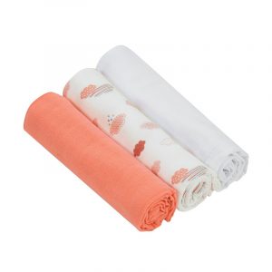 Bamboo Muslin Cloths - Coral - 3 Pcs