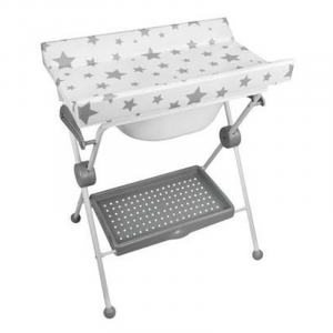 Baby Bath & Changer - Grey Stars