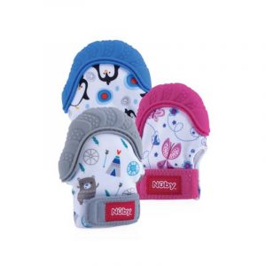 Mitten with Silicone Part Teether - Assorted