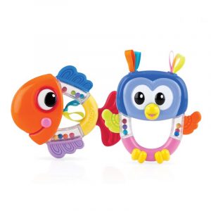 Rattle Owl & Fish Teether - 3M+ - Assorted