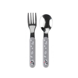 Stainless Steel Spoon & Fork – Grey