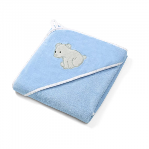 Velour Hooded Towel - Blue - 100x100cm