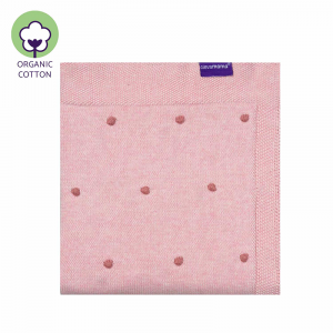 Knitted Pom Pom Blanket - Pink