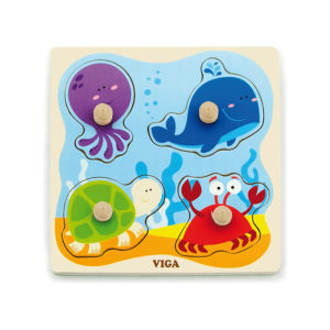 Flat Puzzle with a Knob - Sea