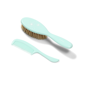 Natural Bristle Hairbrush & Comb - Mint