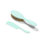 Natural Bristle Hairbrush & Comb - Mint