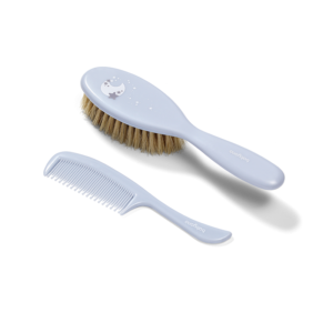 Natural Bristle Hairbrush & Comb - Grey