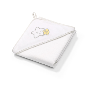 Hooded Towel Terry – White – 100x100cm