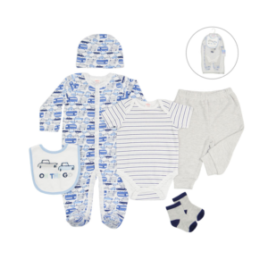 Baby Set – 6 pieces – Blue & Grey