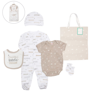 Baby Set – 6 pieces – Beige & White