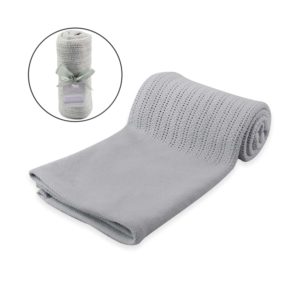 Cellular Blanket - Grey/Blue/Pink