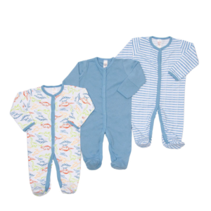 Baby Grows - Set of 3 – Blue - 0-3 Months
