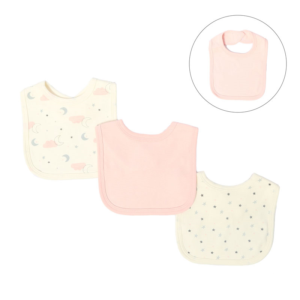 Velcro Bibs – 3 pack – Pink