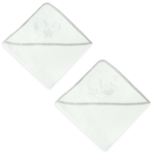 Hooded Towel – White Puppy/Bear