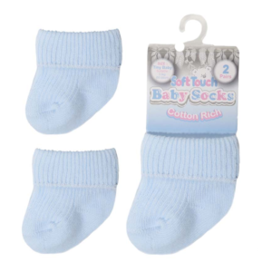 Premature Baby Socks - Blue - 2 Pairs