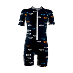 Fish Sunsuit - Short Sleeves - 9-12M