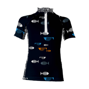 Fish Navy Rashguard Top - Short Sleeves – 4-6 Yrs