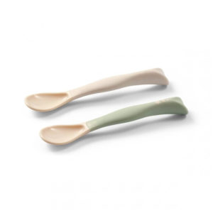 Flexible Silicone Feeding Spoons - Neutral/Green