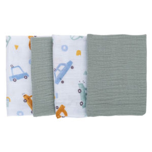 Muslin Washcloth -  4-Pack (Mint)