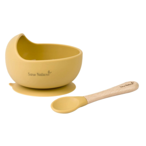Silicone Bowl and Spoon - Mustard