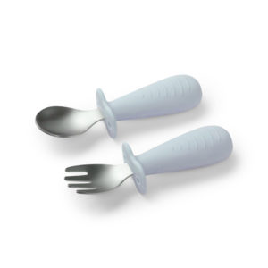 Stainless Steel Spoon & Fork - Blue