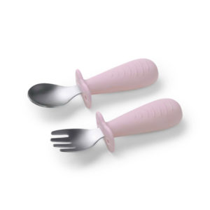 Stainless Steel Spoon & Fork - Pink