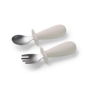 Stainless Steel Spoon & Fork - Beige