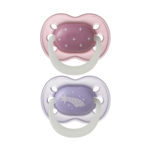 Night Glow Soother 0-6m 2pc - Girl
